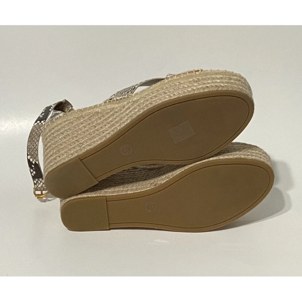 Tory Burch Wedge Espadrille 5.5 Sandals Selby Snake 105MM Platform $380